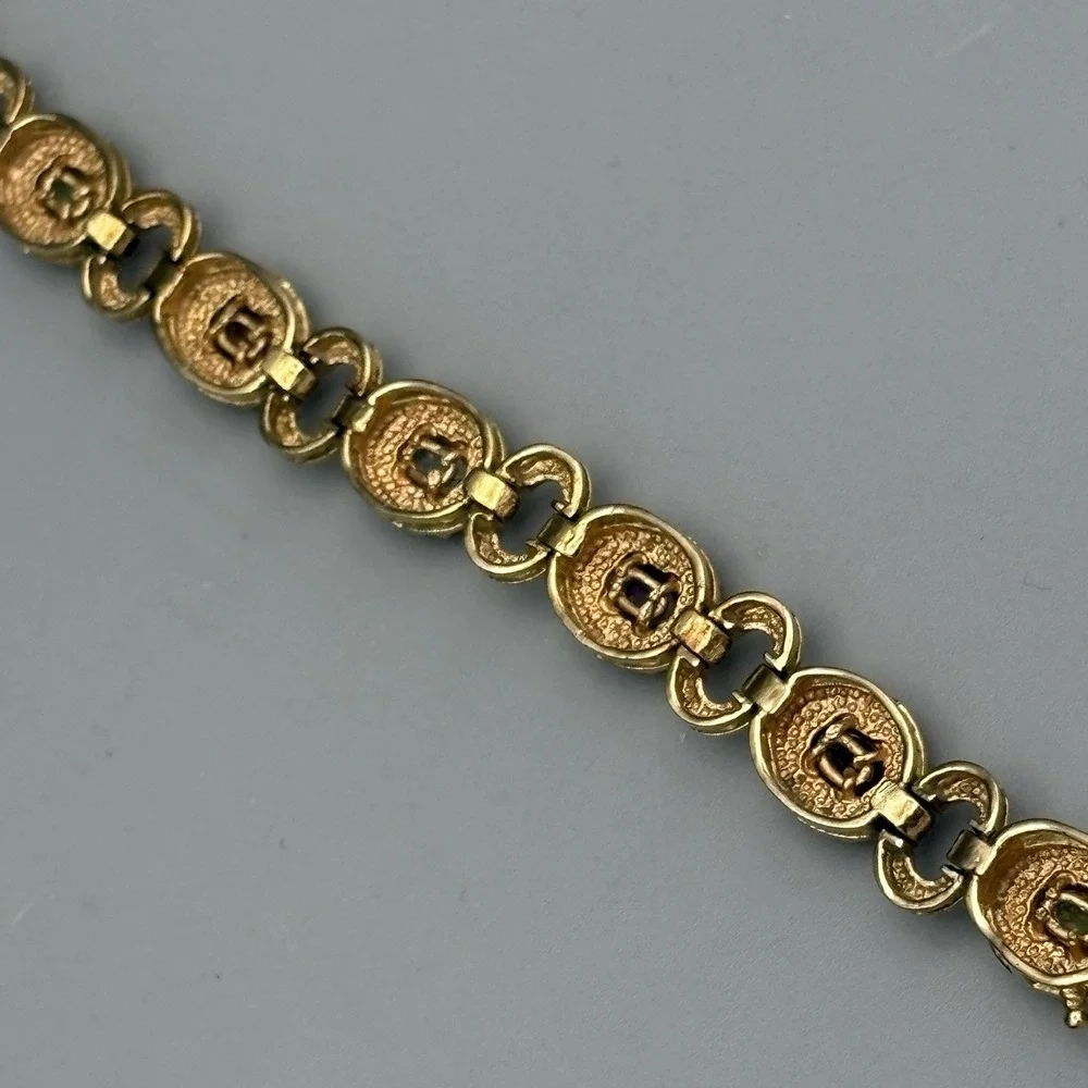Ross Simons 18k Gold Plated Sterling Silver Bracelet Gemstone Etruscan Revival 7